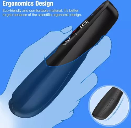 merkloos 2-in-1 USB Type C Presentation Clicker for PowerPoint Presentations - Rechargeable Wireless Presenter - Remote Control - Slide Advancer - PPT Clicker - Mac Laptop Wireless Presenter (6150711857890)