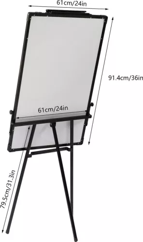 ShopEighty8 ShopEighty8 - Flipchart - White Board Flipchart - Whiteboard Stand - Magnetic Whiteboard - Adjustable Stand - 3 Positions - Anti-Slip - Complete With All Accessories - Black (6150655894807)
