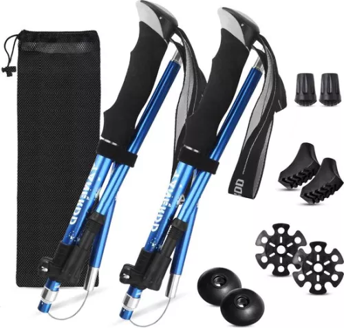 Nordic Walking Poles - Walking Sticks | Lightweight Foldable, Adjustable Walking Sticks with Bag and Accessories, Premium Quality.
