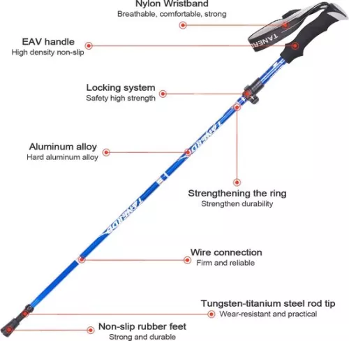 unbranded Nordic Walking Poles - Walking Sticks | Lightweight Foldable, Adjustable Walking Sticks with Bag and Accessories, Premium Quality. (8785267334496)