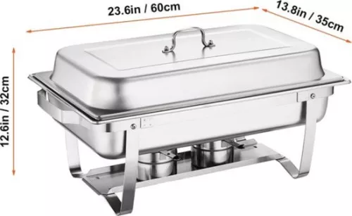 Happyment Happyment Warming plate - 8L - Serving dish - Chafing dish - Buffet dish - 2 dishes - Warming dish (8721085153734)