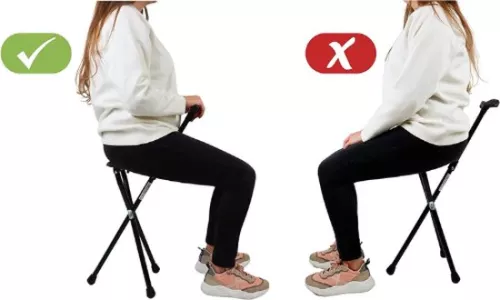 merkloos Walking Stick with Seat - Walking Stick with Seat - Walking Stick - Foldable - Walking Stick and Chair - Height 87 cm - Black (8721022416977)