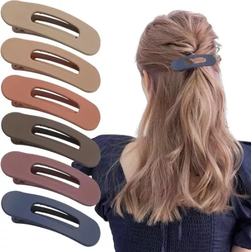 Small Flat Hairpins for Women - 6 Pieces - Non-slip - Fine Hair - Light and Durable .