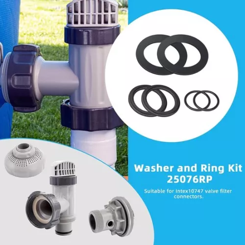 merkloos O-ring 6-piece set rubber sealing rings washers round seal for Intex pool parts 10747 25006 25010 28633 28635 28621 etc. (8785322835784)