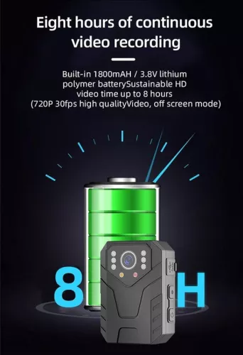 merkloos 1296P HD Police Camera with 128G Memory Waterproof - Bodycam with Night Vision GPS - Law Enforcement . (8785310425669)