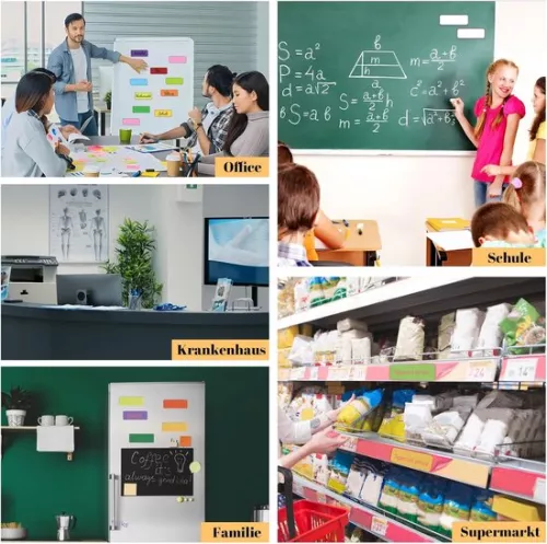 merkloos Writable Magnetic Strips - 72 Pieces - 60 x 20 mm - 9 Colors (9502756775658)