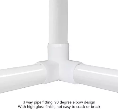 merkloos 10PCS 3 Way PVC Plastic Right Angle Tee - 20mm Inner Diameter - White - Pipeline Accessories . (8785310168047)