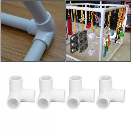 merkloos 10PCS 3 Way PVC Plastic Right Angle Tee - 20mm Inner Diameter - White - Pipeline Accessories . (8785310168047)