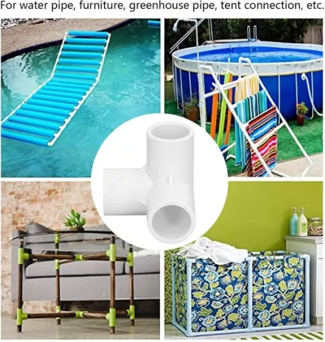 merkloos 10PCS 3 Way PVC Plastic Right Angle Tee - 20mm Inner Diameter - White - Pipeline Accessories . (8785310168047)
