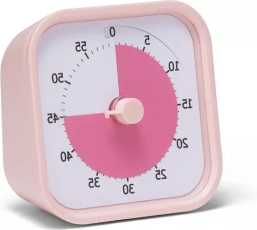 60 Minutes Visual Countdown Timer - Homeschool Study Tool Countdown Timer - Pink Color time timer