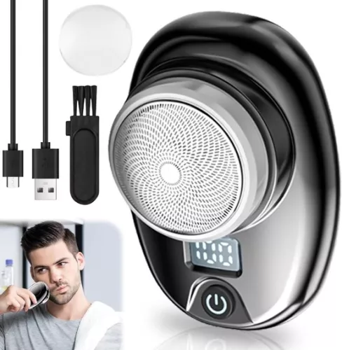 Electric Mini Shaver for Men - USB Type C Rechargeable, Wet & Dry, Portable & Washable