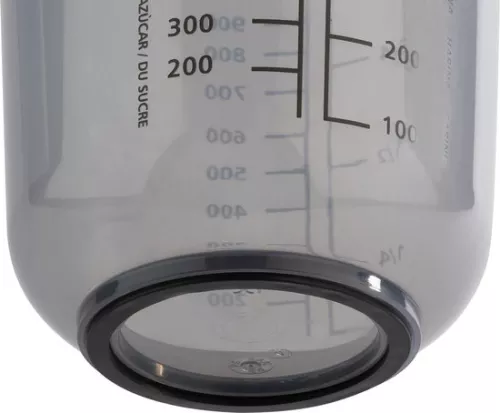 merkloos Mixing cup with lid - measuring cup for liquids sugar flour - 1 liter - Ø 125 cm - 16 cm - dishwasher safe - French gray (8785306018172)