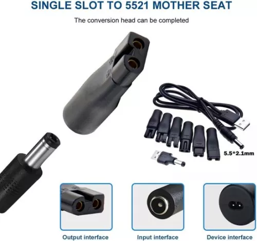 merkloos 5V USB C Power Cord for Shaver with 6 Plugs - Universal Charger (6151903458406)
