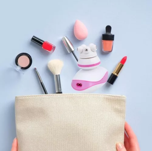 merkloos 3-in-1 Electric Lady Shaver with Brush Massager Head - Cordless Painless Hair Clipper Remover for Face Body - Content (8785310310897)