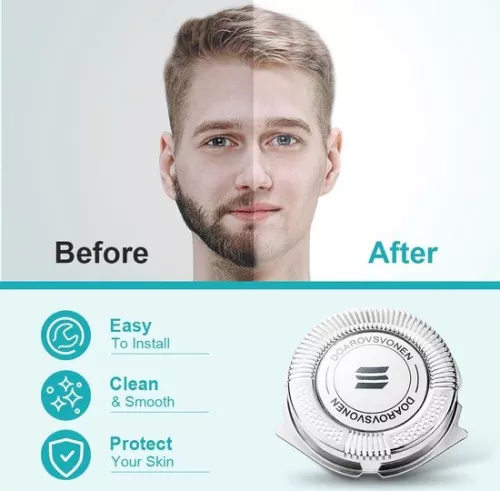 merkloos 3 Pieces Shaving Heads with Small Brush - Universal Compatible with Hq8 Pt720 Pt725 Pt815 Pt860 At890 At899 At750 (6152319936915)