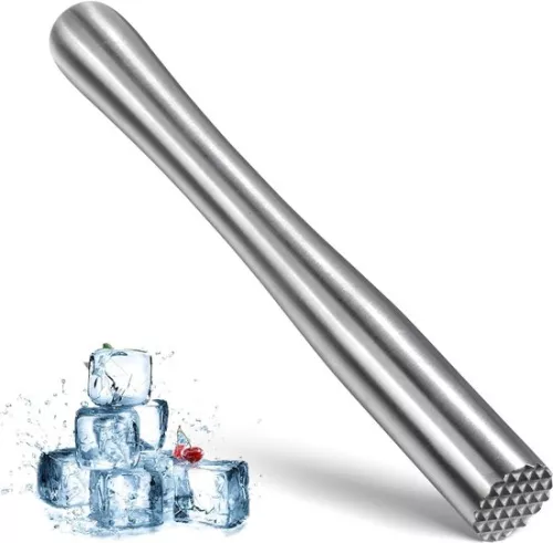 Stainless Steel Cocktail Muddler for Mint Fruit Based Drink - Professional Bartender Tool with Ice Crusher - Mojito Muddler Old Fashioned Cocktail Stick - Content Needed .
