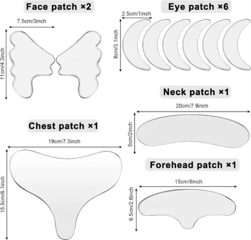 merkloos Reusable Silicone Chest Wrinkle Pads - Neck Wrinkle Patches - Forehead Pad Set - Decolleté Pad - Eye Cheek Stick - Valentine's Day Gift (6152342560514)
