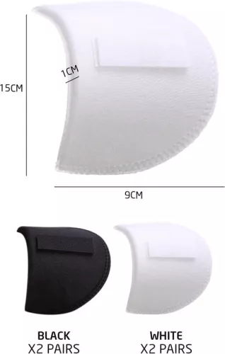 merkloos 2 pairs of white epaulettes - 2 pairs of black epaulettes - foam epaulettes - removable epaulettes - sewing accessories - integrated epaulettes - crafts for blazers (8785307194998)