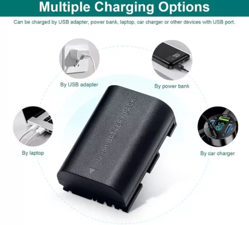 merkloos Rechargeable battery 2650mAh (2 pieces) compatible with Canon EOS 5D2-5D3-5D4-5DS-5DSR-6D-6D-6D2-60D-60Da-7DMarkII-70D-80D-90D etc. (6152350665607)