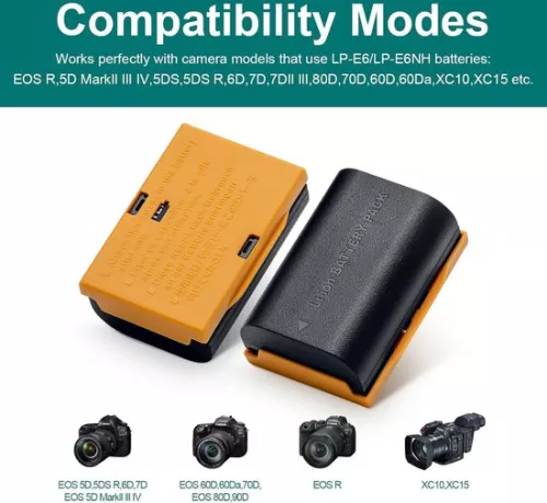 merkloos Rechargeable battery 2650mAh (2 pieces) compatible with Canon EOS 5D2-5D3-5D4-5DS-5DSR-6D-6D-6D2-60D-60Da-7DMarkII-70D-80D-90D etc. (6152350665607)