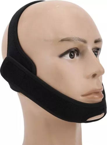 Anti-Snoring Chin Strap for CPAP Users - Mouth Breathing Sleep Aid for Men and Women - Snore Stopper Jaw Support - Anti-Snoring Device Black Anti-Snoring Mouthpiece