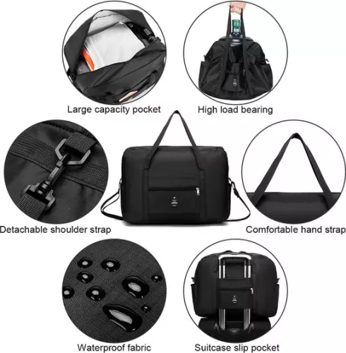 merkloos Foldable Hand Luggage 40x30x20 - Lightweight Travel Bag - Suitable for Transavia, Wizzair and Tui Airways (6152413960915)