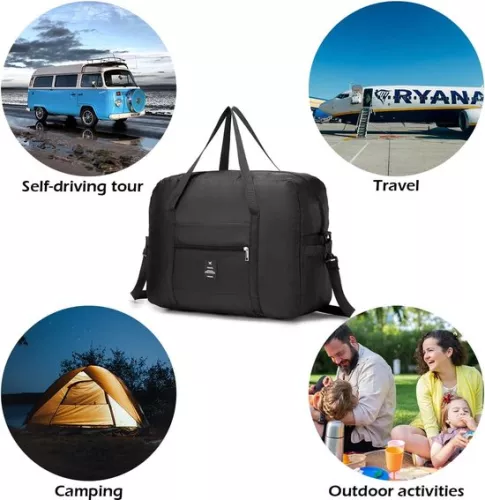 merkloos Foldable Hand Luggage 40x30x20 - Lightweight Travel Bag - Suitable for Transavia, Wizzair and Tui Airways (6152413960915)