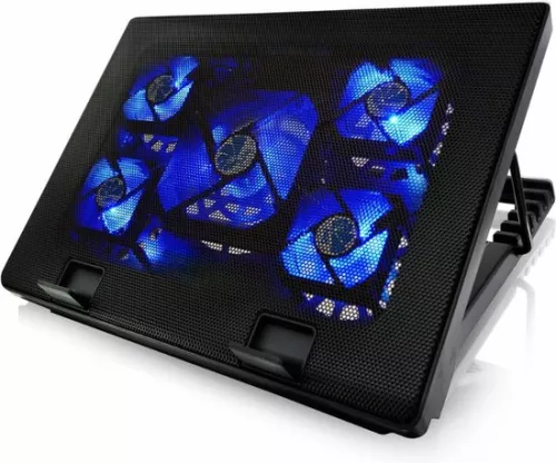 Laptop Cooler - Laptop Cooling - Ergonomic - Silent - 5 Fans - Adjustable - Black