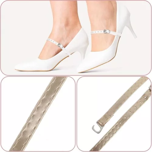 unbranded Ankle Straps 6 Pieces - High Heels - Elastic Adjustable Strap - Leather Replacement - Shoelace Accessories - Black . (8785306903522)