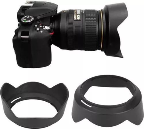 merkloos Camera Lens Hood HB-53 Black Plastic Lens Hood for Nikon AF S 24-120mm F 4G ED VR Lenses with Content . (8785310189271)