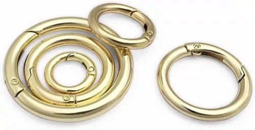 unbranded Round Carabiner - Keychains and Bags - 24 Pieces - Gold - Zinc Alloy (9505396897278)