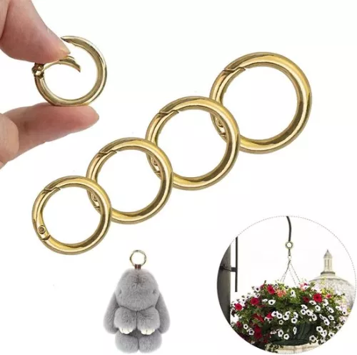 unbranded Round Carabiner - Keychains and Bags - 24 Pieces - Gold - Zinc Alloy (9505396897278)