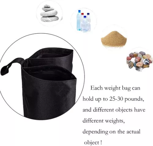 merkloos Pop-up tent weight bag - weighted for stability - pack of 4 - black (9502217381596)