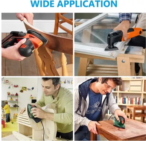 merkloos Sanding sheets | 50 pieces + sandpaper Mouse sander | Replacement heads | Grit 40/60/80/120/240 | Hand sander Black and Decker Detail (8785304484443)