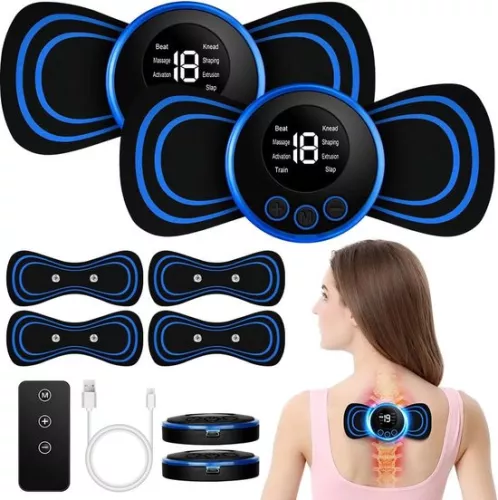 merkloos Mini Neck Massager, Portable Massager, Mini Neck Massager, 8 Modes, 19 Positions, EMS Massager, Portable Electric Mini Massage, 4 Massage Cushions (8721284431206)