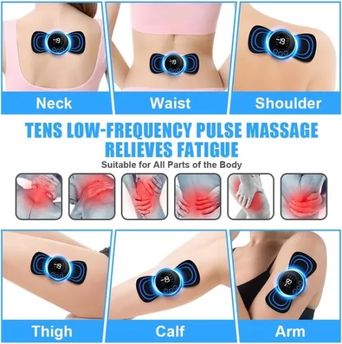merkloos Mini Neck Massager, Portable Massager, Mini Neck Massager, 8 Modes, 19 Positions, EMS Massager, Portable Electric Mini Massage, 4 Massage Cushions (8721284431206)