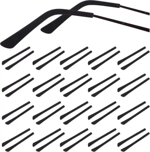 20 pairs of silicone coated eyeglass end caps - non-slip temple repairs - soft non-slip coating - non-slip temples - temples
