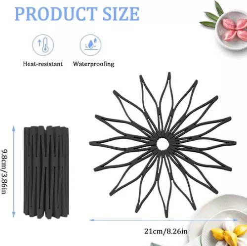 merkloos Silicone coasters for hot dishes - non-slip - heat-resistant - kitchen - table - hot pots - pans - 3 pieces (8785302705427)