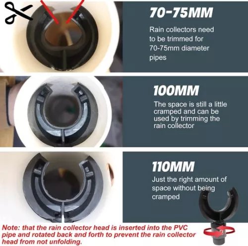 merkloos Rainwater collector - rain barrel, connection set for roofs up to 80 m² - suitable for pipes 70 - 110 mm (6150832272206)