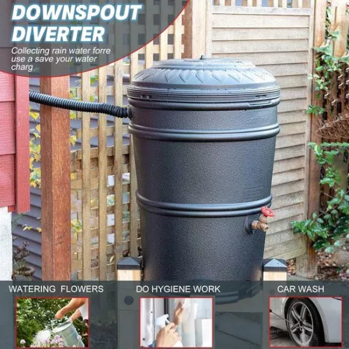 merkloos Rainwater collector - rain barrel, connection set for roofs up to 80 m² - suitable for pipes 70 - 110 mm (6150832272206)