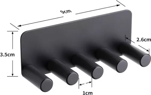 merkloos No-drill stainless steel toothbrush holder - Attachable toothbrush holder - Replacement toothbrushes - Matte black (8785306026719)