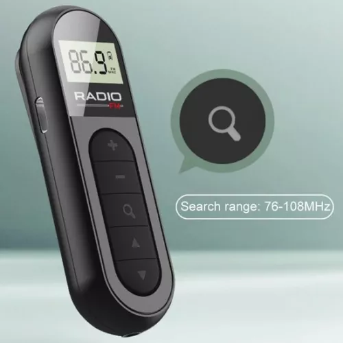 merkloos Portable FM Radio Receiver with Backlight and LCD Display - Mini Pocket Radio for Sports and Tourism (6152607295212)