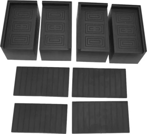 merkloos Furniture Raiser Feet - Rectangular Leg Mat - Elevated Rubber Bed Foot - Cabinet Foot Pads - Black - 3 Inch - Pack of 4 - Room Furniture - Sofa Lifts (8785301426507)