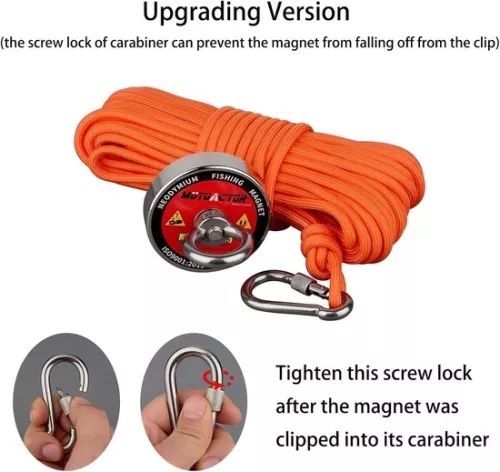 merkloos Neodymium Fishing Magnet 180KG Pulling Force Rare Earth Magnet with Rope-Glove-Bag Kit for Beginners Magnet Fishing in River (8785301337070)