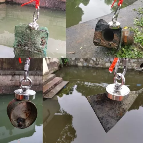 merkloos Neodymium Fishing Magnet 180KG Pulling Force Rare Earth Magnet with Rope-Glove-Bag Kit for Beginners Magnet Fishing in River (8785301337070)