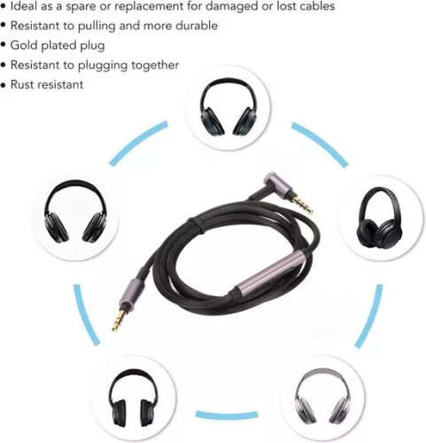 merkloos Replacement Upgrade Audio Cable for Sony WH XB910N XB 950BT 900N 700 MDR 1A MDR 100abn MSR7 1rmk2 100AAP ATH MSR7 Headphone Cable with Microphone . (6152348780718)