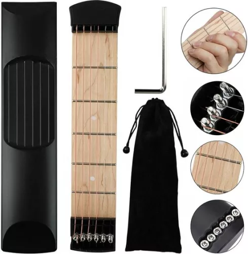 merkloos 6 Fret Portable Left Hand Pocket Guitar Practice Tool - Guitar Gadget Chord Trainer for Beginner Guitarist Practice Training (8785307206912)