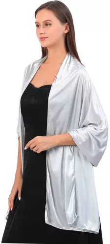 merkloos Shawl - Thin Wrap Scarf - 1 Piece - Stole - Neck Scarf - Fashion Scarf - Women's Scarf - Soft & Skin-Friendly - Long Satin Shawl Scarf - Shawls for Evening Dresses - Emerald Green - 200*70CM (8410900082570)