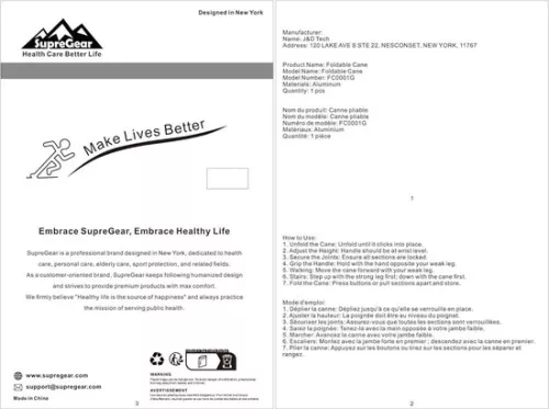 merkloos Folding Walking Stick - 5 Level Adjustable - Lightweight & Portable - Wristband & T-Handle - Elderly & Disabled - Blue Floral (6152926816877)