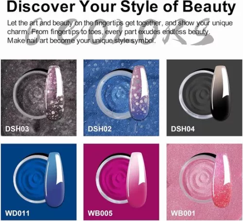 merkloos Dipping Powder Nails Set Starter Kit - 6 Colors Thermo Dip Powder with Accessories (6154107893875)